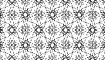 Abstract repeating pattern of intricate floral shapes