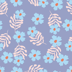 Seamless beautiful vintage flower pattern textile design
