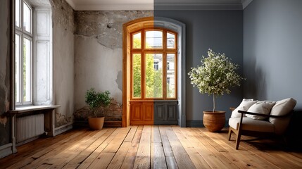 Obraz premium Rooms transformation Old meets new design