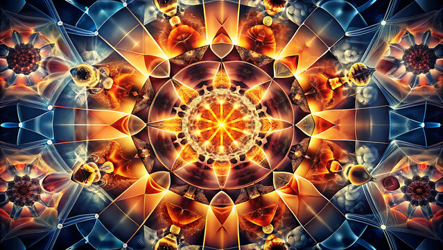 Abstract Mandala Pattern Made Of Cocktail Glass Silhouette Design