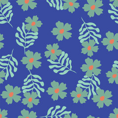 Seamless beautiful vintage flower pattern textile design