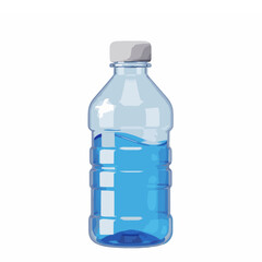 . Water Bottle 3D Cartoon Icon white background.generative ai