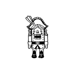 The nutcracker hand drawn illustration. Nutcracker vector icon