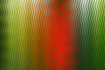 Wavy lines with a gradient of green, red, and yellow colors