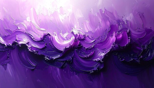 Abstract textured paint strokes in shades of purple and white