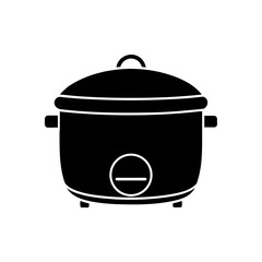 Isolated rice cooker icon on transparent background silhouette