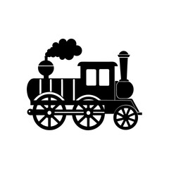 Fototapeta premium Silhouette of steam train on transparent background