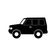 Silhouette of a suv car on transparent background