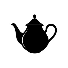 Silhouette of a teapot art on transparent background