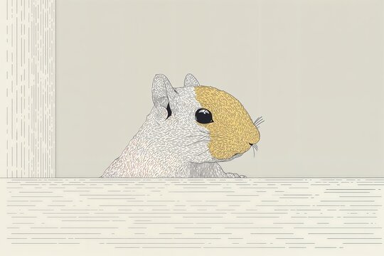 Un jerbo asoma la cabeza por encima de un borde, con una expresi&oacute;n de curiosidad.