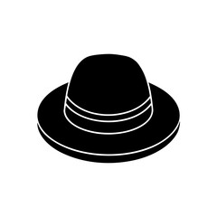 Silhouette of a fedora hat on transparent background