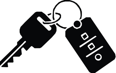 Black silhouette of a car key fob with lock unlock and car icons automobile vehicle With Remote Controller.