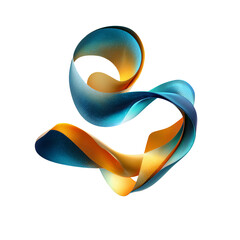 Abstract dynamic flowing ribbon form space cosmic colors swirling motion