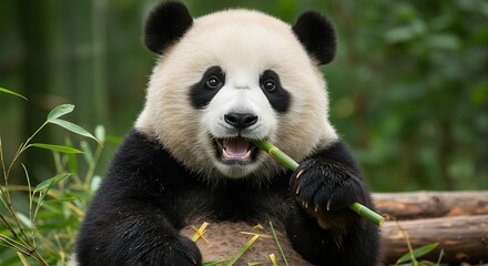 Panda eating bamboo