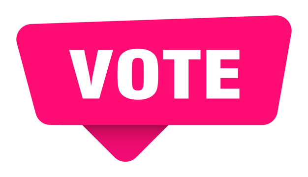vote magenta sticker isolated on transpatent background. vote sign