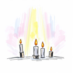All Saints Day Template for Social Media - November 1st Celebration with Candles and Flowers