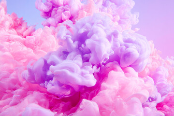 A beautiful abstract image of a lilac ink bloom with a hazy smoke effect