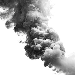 Dramatic high detail smoke plume captured mid motion abstract art form