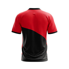 Dynamic sports red or black jersey on back said on transparent background