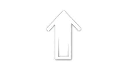 Fototapeta premium Minimalist 3d white arrow pointing upward on white background