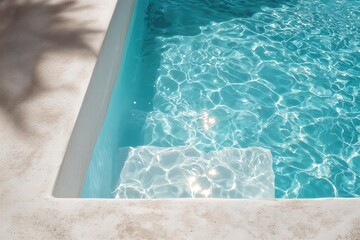 Reflejos danzantes en la superficie de una piscina.
