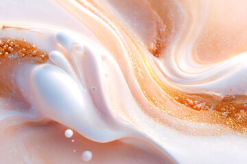 Obraz premium A serene abstract background of ink drop diffusion with a subtle texture and a soft beige color palette