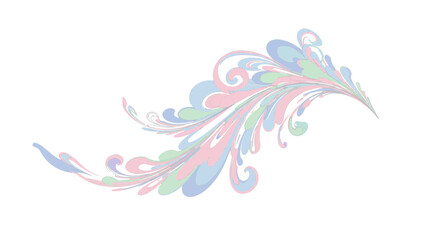 Abstract pastel swirl pattern in soft colorful design on white background