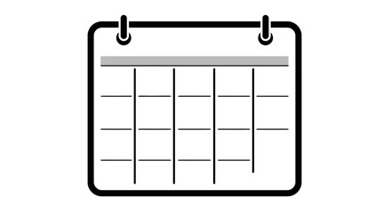 Minimalist hanging calendar icon design for web and print use