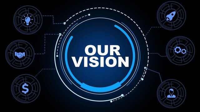 Business, Technology, Internet and network concept. virtual screen of the future and sees the inscription: Our vision