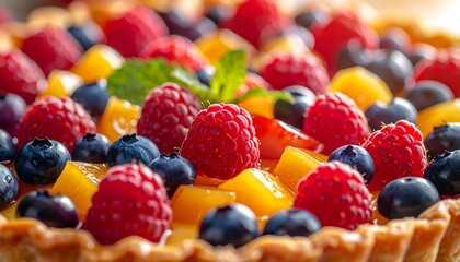 Close-up of a fruit tart