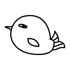 Cute Bird Doodle, Hand Drawn Illustration. Doodle vector illustration for wedding design, logo and greeting card.