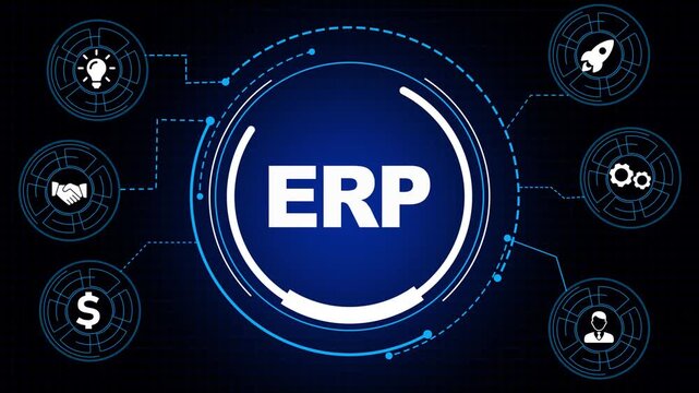 Business, Technology, Internet and network concept. Enterprise resource planning ERP concept.