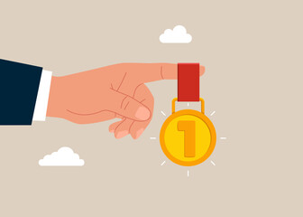 Human resources management. Choose the best man for the job. Flat vector illustration