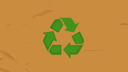 recycling symbol on a cardboard