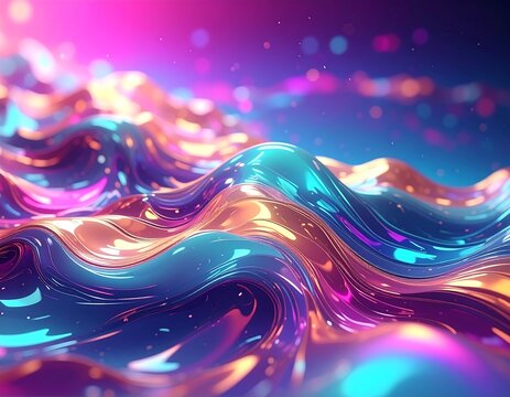 Abstract vibrant liquid waves