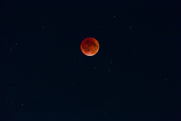 Photo of the moon during a total lunar eclipse.