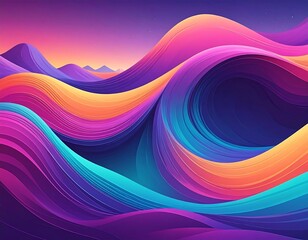 Abstract Vibrant Wavescape