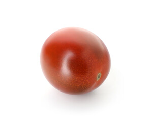 One ripe juicy tomato isolated on white