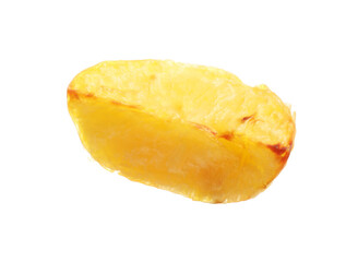 Piece of tasty baked potato isolated on white