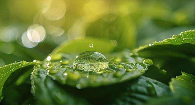 A leaf with a drop of water on it