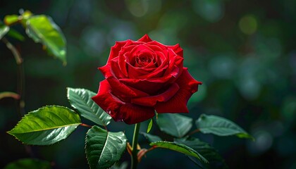 Close-up of a vibrant red rose