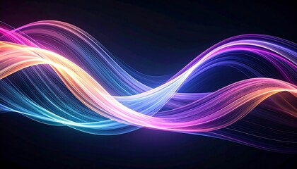 Abstract swirling luminous ribbons