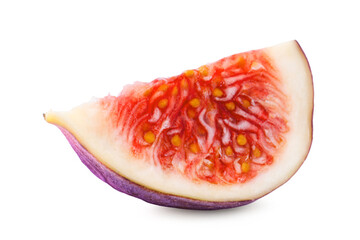 Piece of ripe fig isolated on white