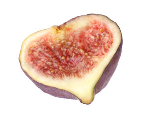 Piece of ripe fig isolated on white