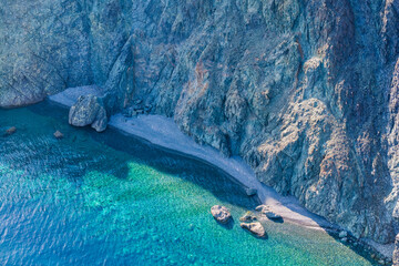 Rocky Cliffs and Crystal Waters at Kipos Beach, Samothraki