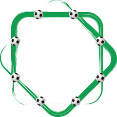 Soccer board. Green grass field. Traditional black white soccer ball with blank white score board for your text on the green grass football field, Football Field.