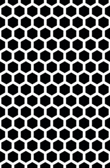 Seamless vector leather black and white soccer ball pattern design. Ideal background for soccer ball or football website. Hexagonal cell texture. Honey hexagon cells.