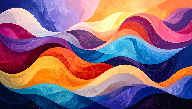 Abstract wavy pattern of vibrant colors