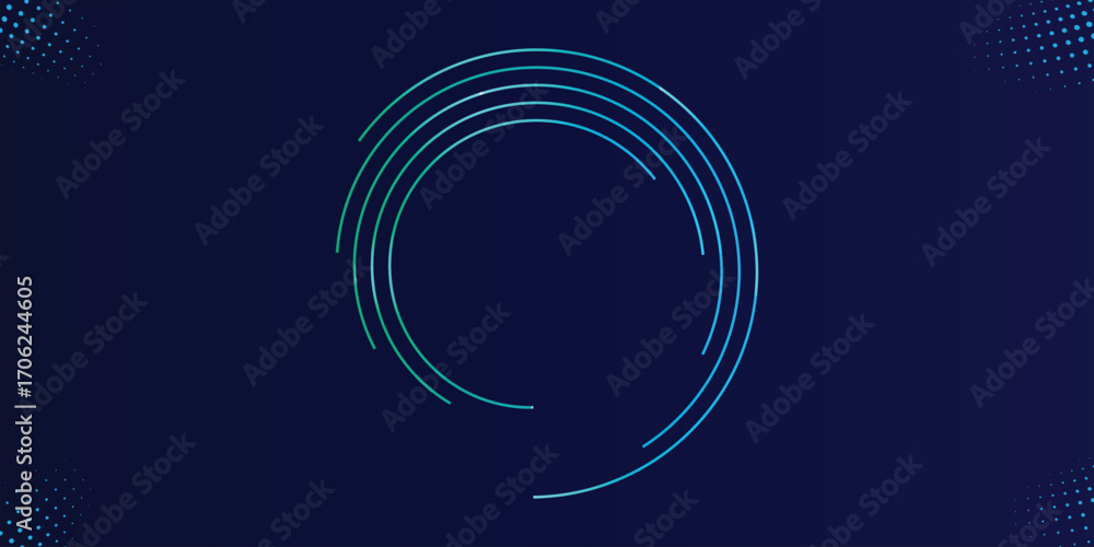 Poster abstract gradient circle pattern with geometric lines. abstract blue background featuring geometric 