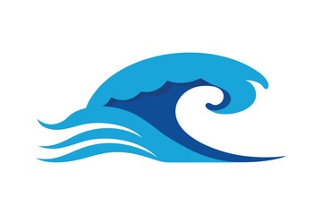 Obraz premium Colorful big ocean wave vector art illustration